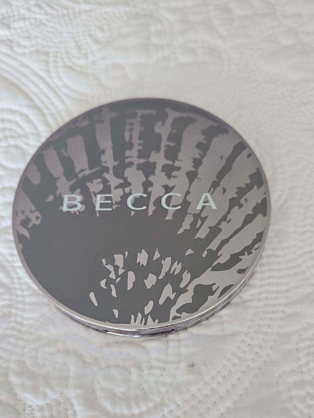 BECCA Silver Patterned Round Decorative Compact Accent